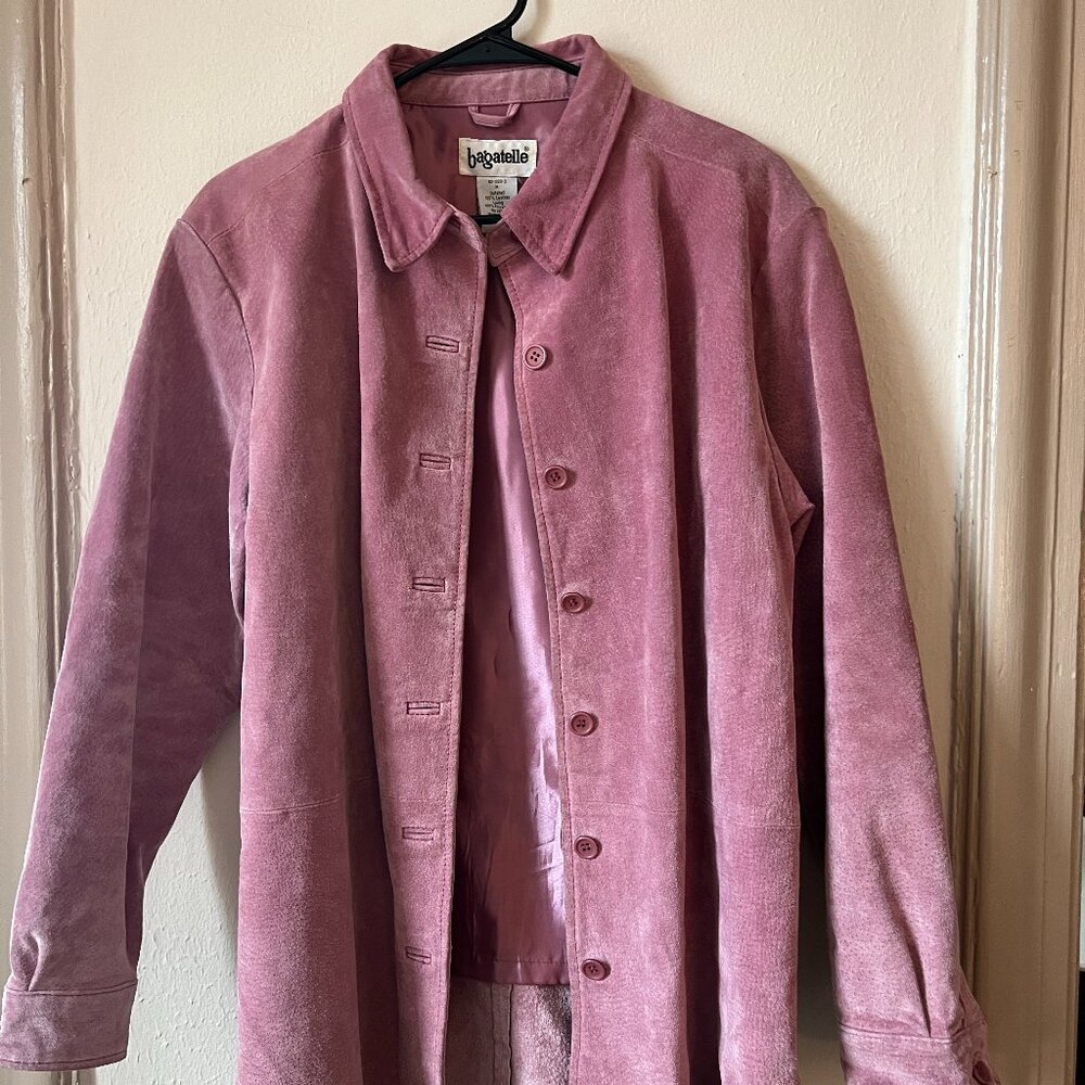 Bagatelle Vintage Pink Leather Suede Jacket